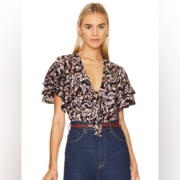 NEW Intimately Free People Call Me Later Body Suit Black Purple Size Small NWT - Picture 2 of 6